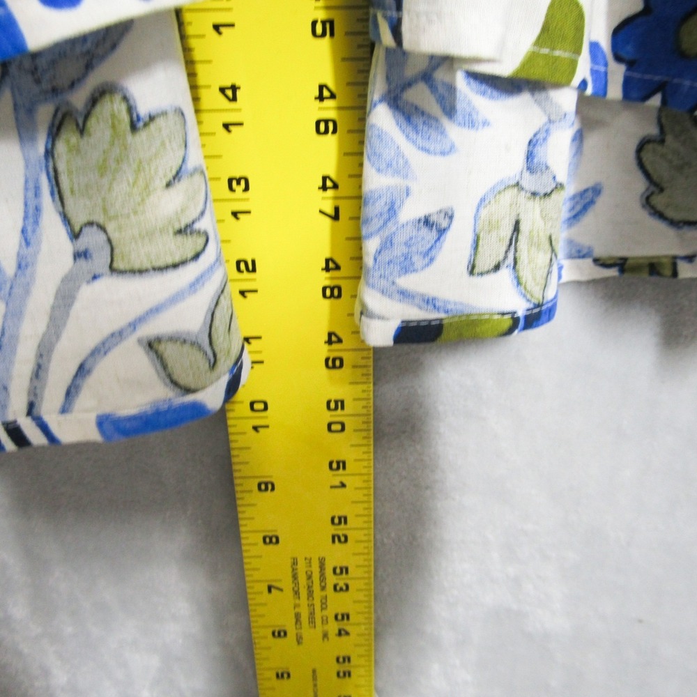 Fig + Flower Womens 2X Blue Green Floral Print V Neck Linen Blend Maxi Dress - Picture 15 of 16